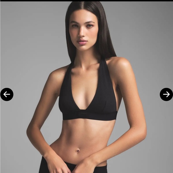 SKIMS Other - SKIMS COTTON RIB HALTER BRALETTE XL